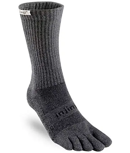 Injinji TRAIL Midweight Crew toe socks for hiking