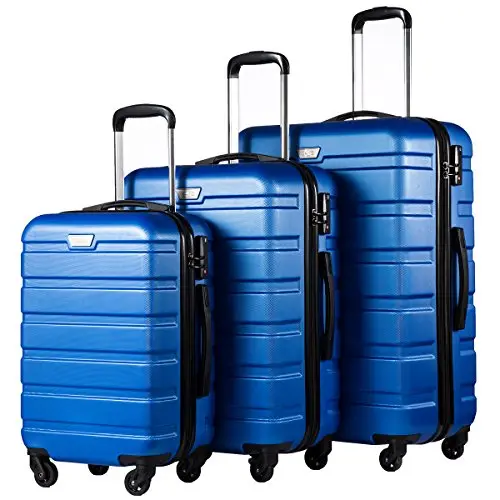 Coolife 3-piece hardside spinner luggage set in multiple colors