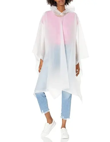 totes clear rain poncho folded with mesh storage bag