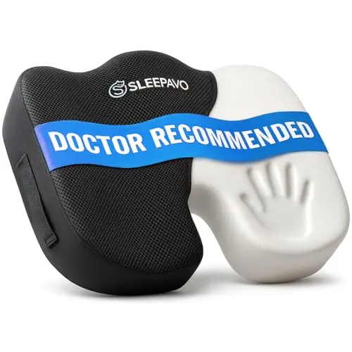 Sleepavo U-shaped memory foam seat cushion for airplane travel