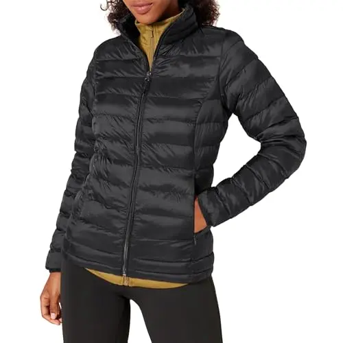 Amazon Essentials packable puffer jacket for women's airplane travel