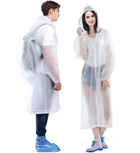 HLKZONE 2-pack rain ponchos showing compact folding