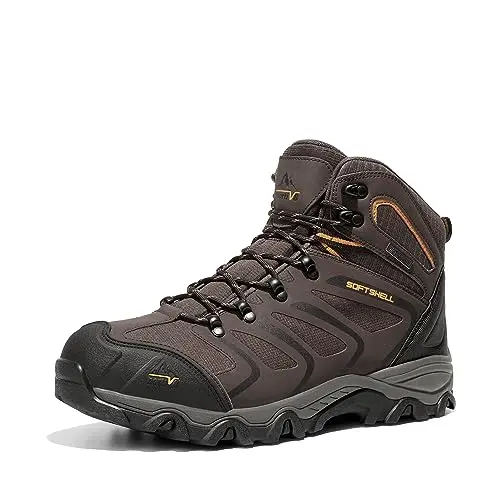 NORTIV 8 men's waterproof hiking boots on trail