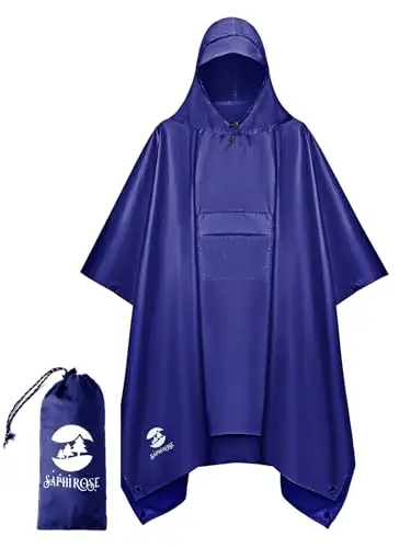 SaphiRose extra thick rain poncho showing grommet details