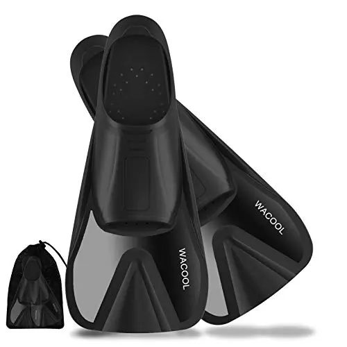WACOOL short light travel fins showing compact 14-inch design