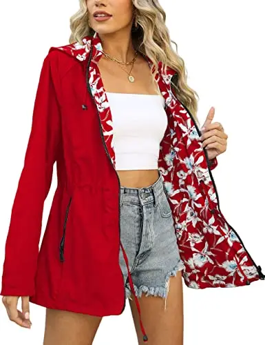 Bellivera women's reversible jacket with printed design