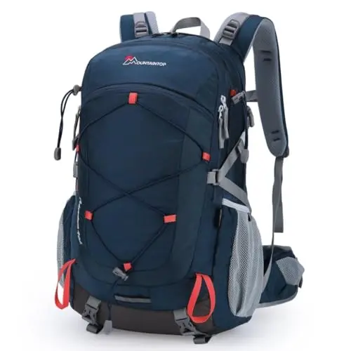 MOUNTAINTOP 40L hiking backpack with breathable mesh and multiple compartments