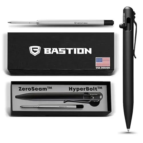 BASTION luxury bolt action pen in black stainless steel