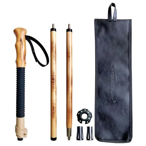FOREST PILOT adjustable beech wood trekking pole with flip-lock mechanism