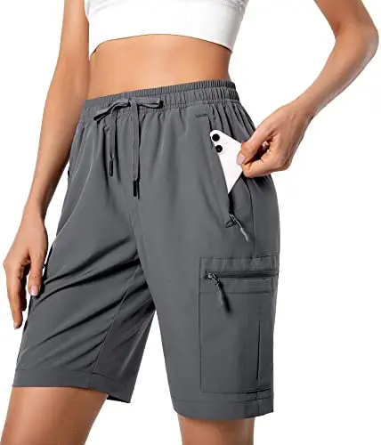 Women's lightweight hiking cargo shorts for travel