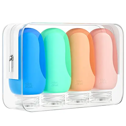 Morfone 4-pack yellow silicone travel bottles