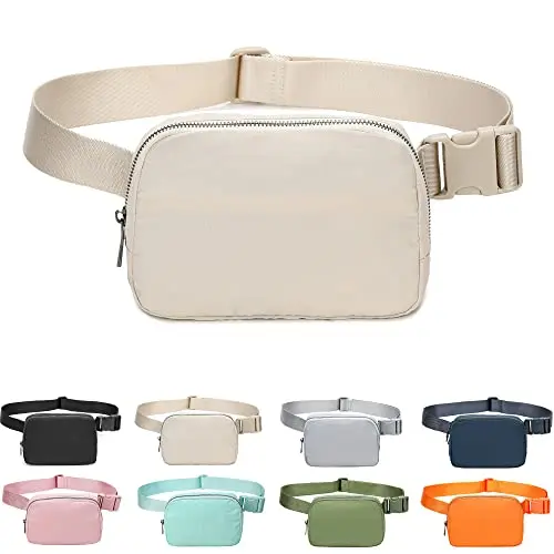 Fanny belt bag with multiple pockets and water-resistant material