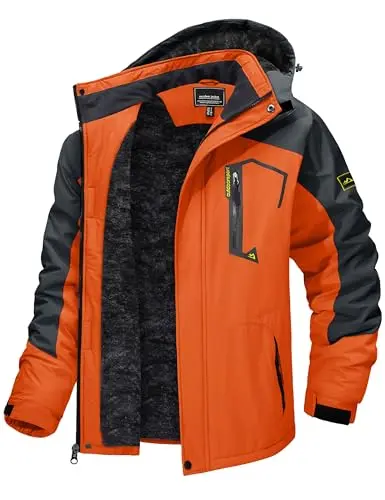 TACVASEN men's water-resistant fleece coat for skiing and hiking