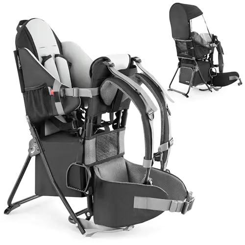 besrey black toddler hiking backpack with safety harness