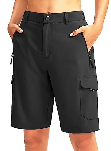 Women's 10-inch knee-length hiking shorts with five pockets