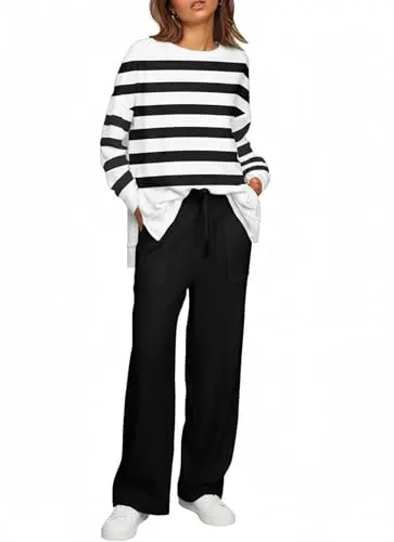 ETCYY NEW Lounge Set with side split sweatshirt and wide leg pants