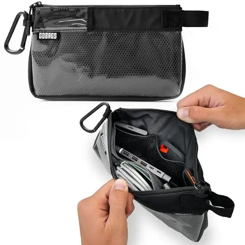 GOBAGS transparent front electronics organizer bag