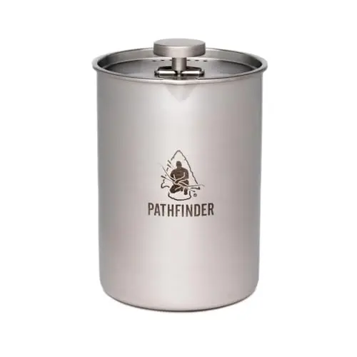 Pathfinder School French press with graduation markers for camping