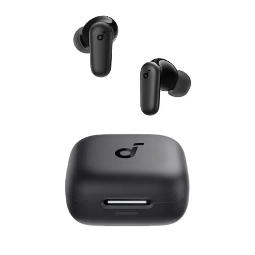 Soundcore P30i wireless noise cancelling earbuds with charging case that doubles as phone stand