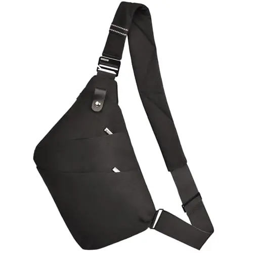 OSOCE anti-theft crossbody bag showing multiple compartments and adjustable strap