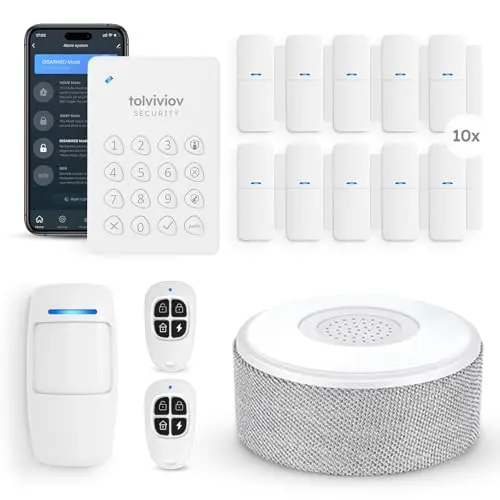 tolviviov WiFi alarm system with base station and sensors
