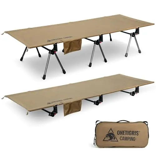ONETIGRIS SUPRANUBIS camping cot in coyote brown with adjustable legs
