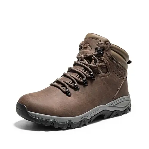 NORTIV 8 men's vegan leather outdoor boots with thermal insulation