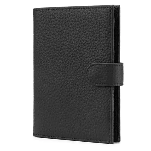 Karmiir leather passport holder in black