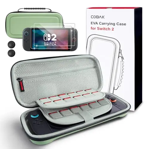 CoBak large capacity carrying case for Nintendo Switch 2 with accessories bundle