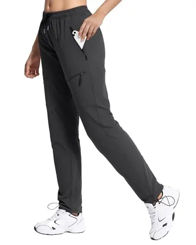 FLEFRM women's hiking pants showcasing tall inseam and multiple zipper pockets