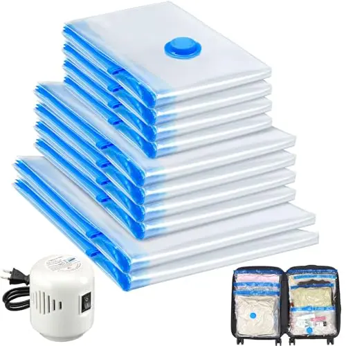 HATISAN travel vacuum storage bags with electric pump in multiple sizes