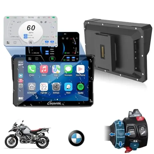 CARPURIDE W702BS PRO motorcycle GPS with BMW wonder wheel control