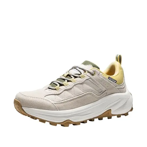 NORTIV 8 women's waterproof hiking shoes in brown and white