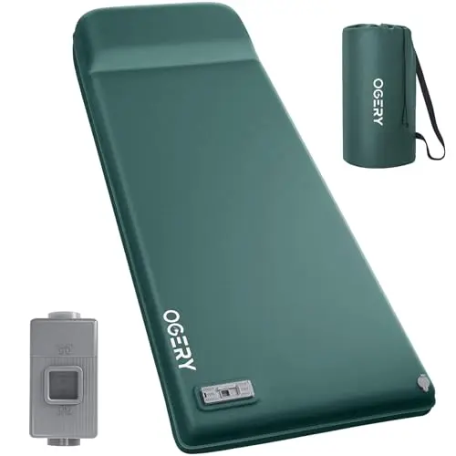 OGERY self-inflating camping mattress with built-in electric pump