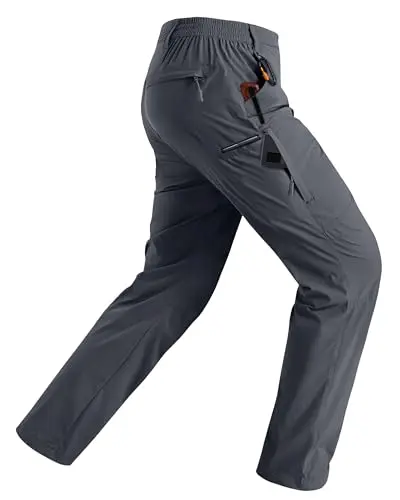 RAPOO men's hiking pants in grey with multiple pockets and stretch fabric