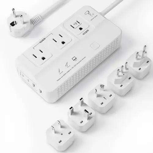 FONURXIZ travel voltage converter with multiple AC outlets