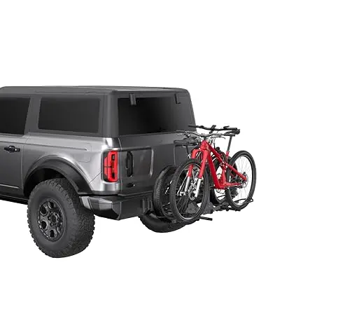PacificCrest tilt-away hitch bike rack on vehicle