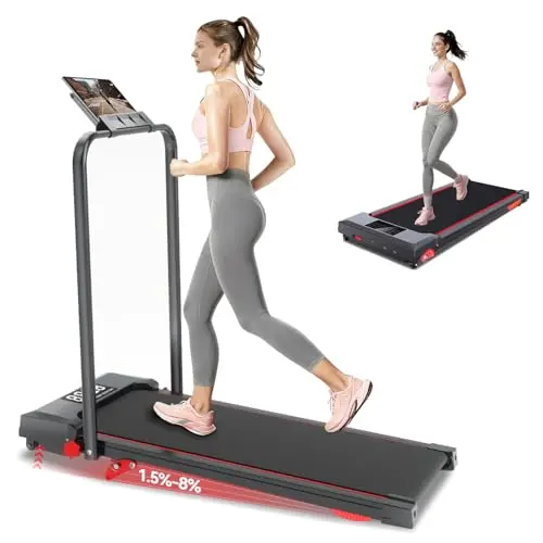 Ecogou walking pad treadmill with incline and handle bar
