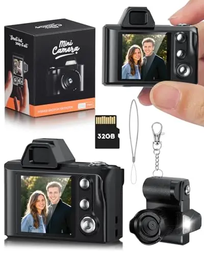 WZVZ MC7 mini digital camera with keychain clip for hiking