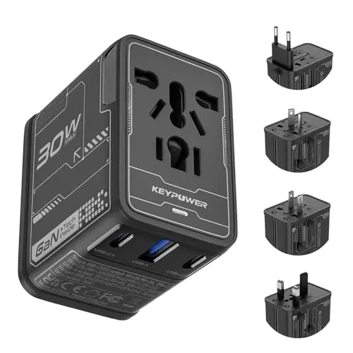Key Power universal travel adapter with GaN technology