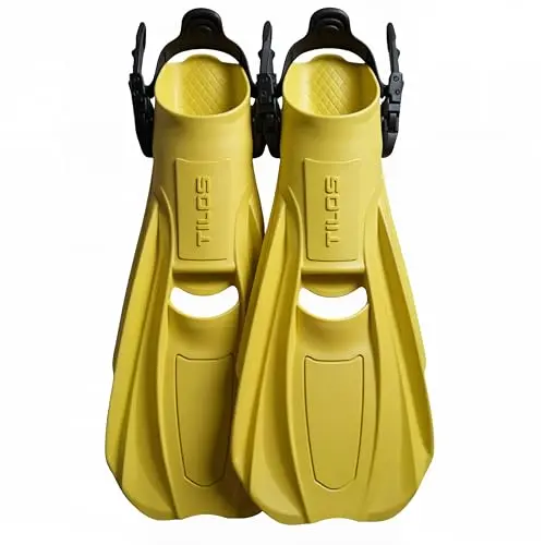 Tilos Technix open heel travel scuba fins with hybrid design